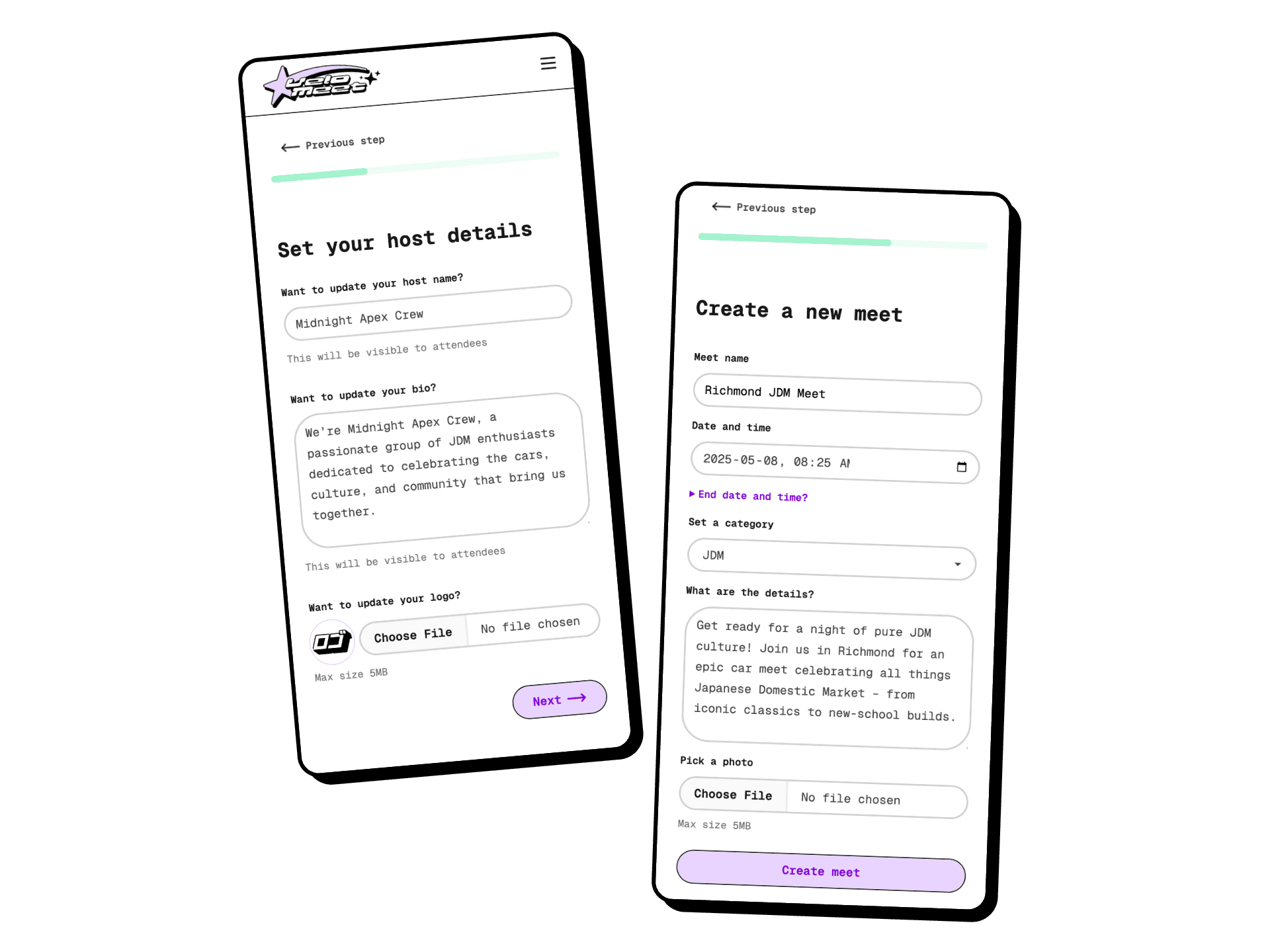VeloMeet host view